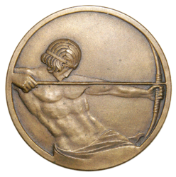 FRENCH ARCHERY MEDAL, BY LOUIS OCTAVE MATTEI, 1952
