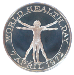 UNITED NATIONS WORLD HEALTH DAY, APRIL 7, 1972, BY THE FRANKLIN AND POBJOY MINTS